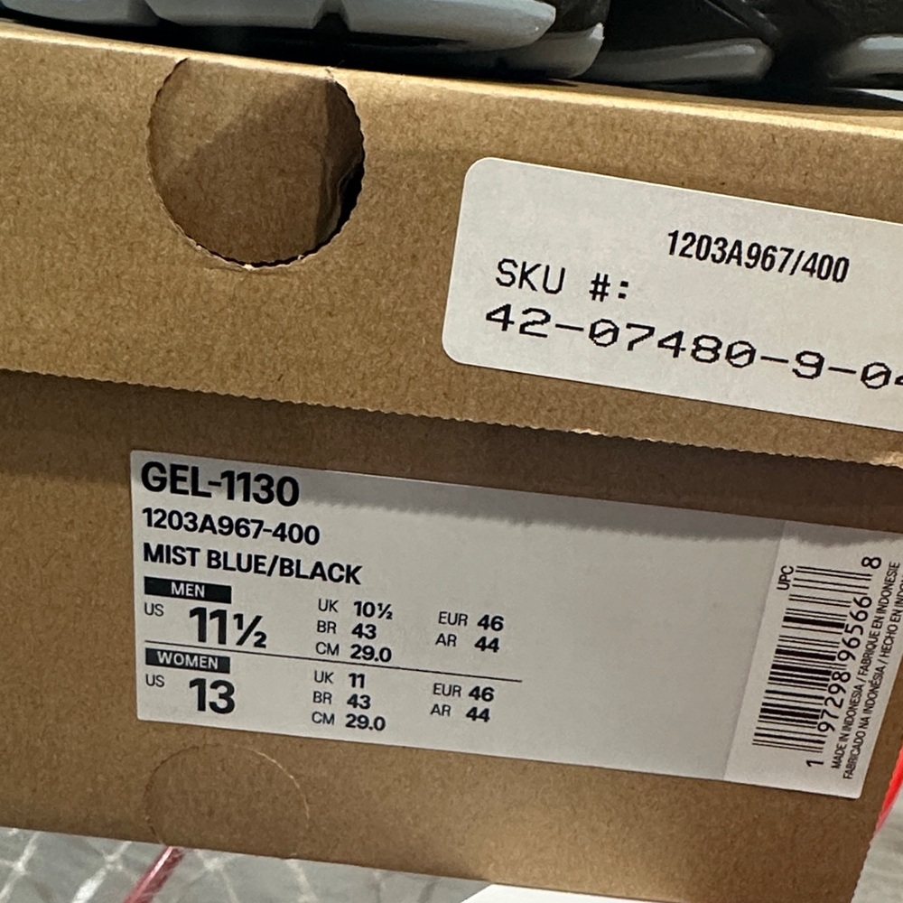 ASICS Men's Black, Blue and Gray Gel 1130 - Picture 5 of 10